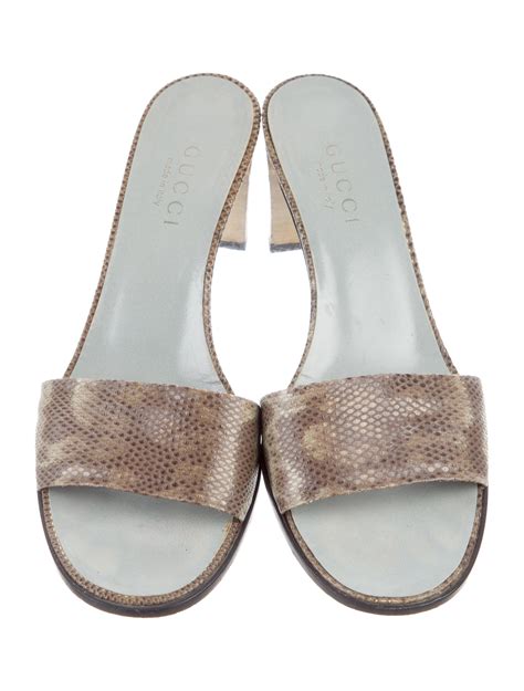 gucci snake print slides